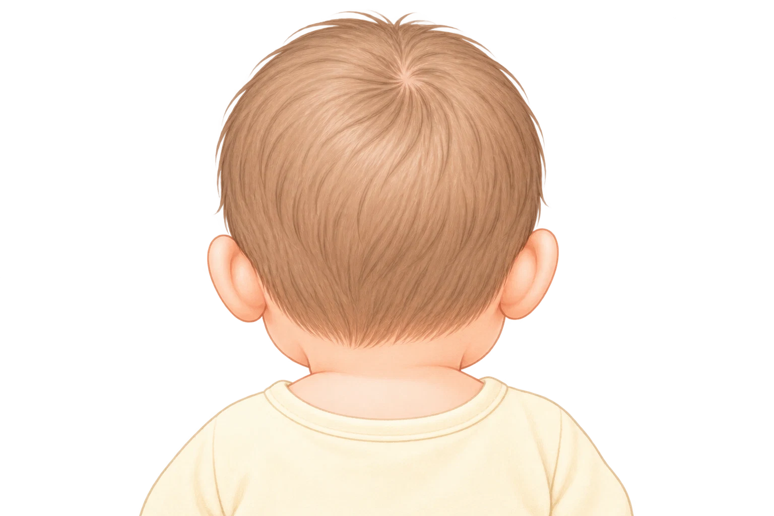 赤ちゃんの後頭部の形を確認するイラスト