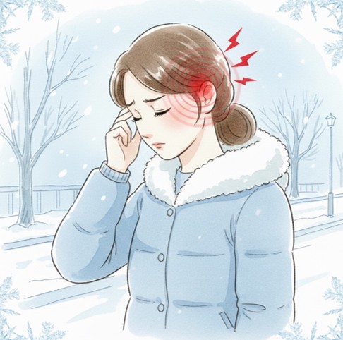 【画像】寒さ 頭痛 こめかみ　