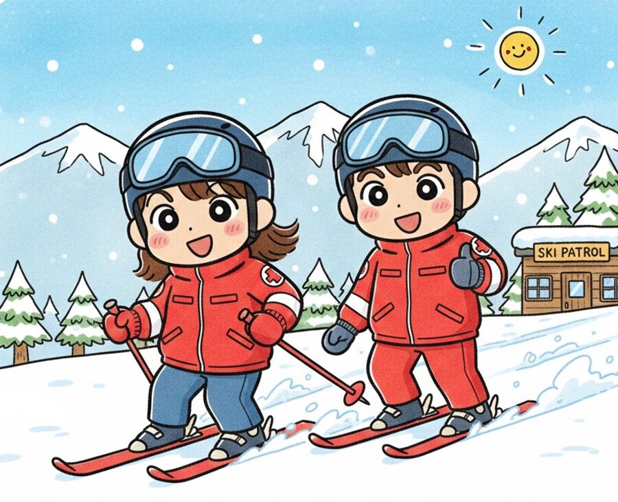 【イラスト】ゲレンデパトロール