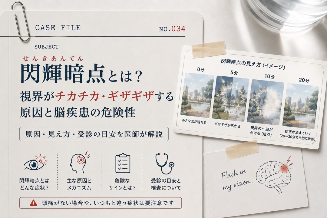 視界がチカチカ・ギザギザする原因は？閃輝暗点とは・主な原因・受診の目安【医師監修】