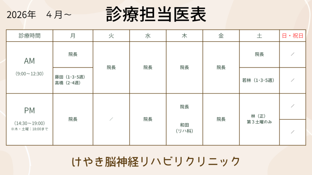 診療担当医表